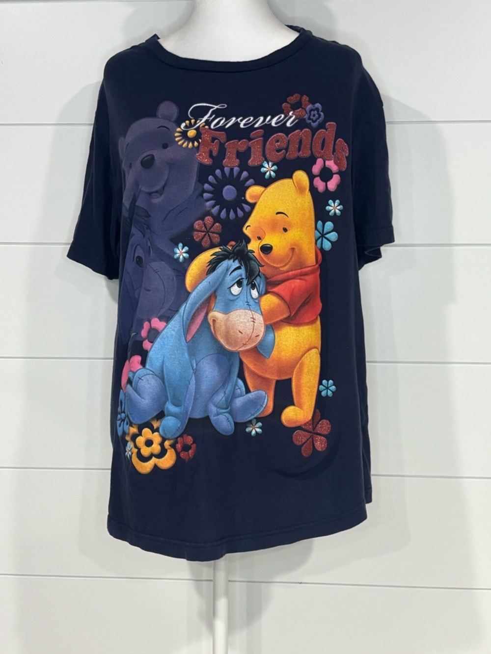 90s vintage Disney Navy Winnie the Pooh & Eeyore 'Forever Friends' Graphic Tee